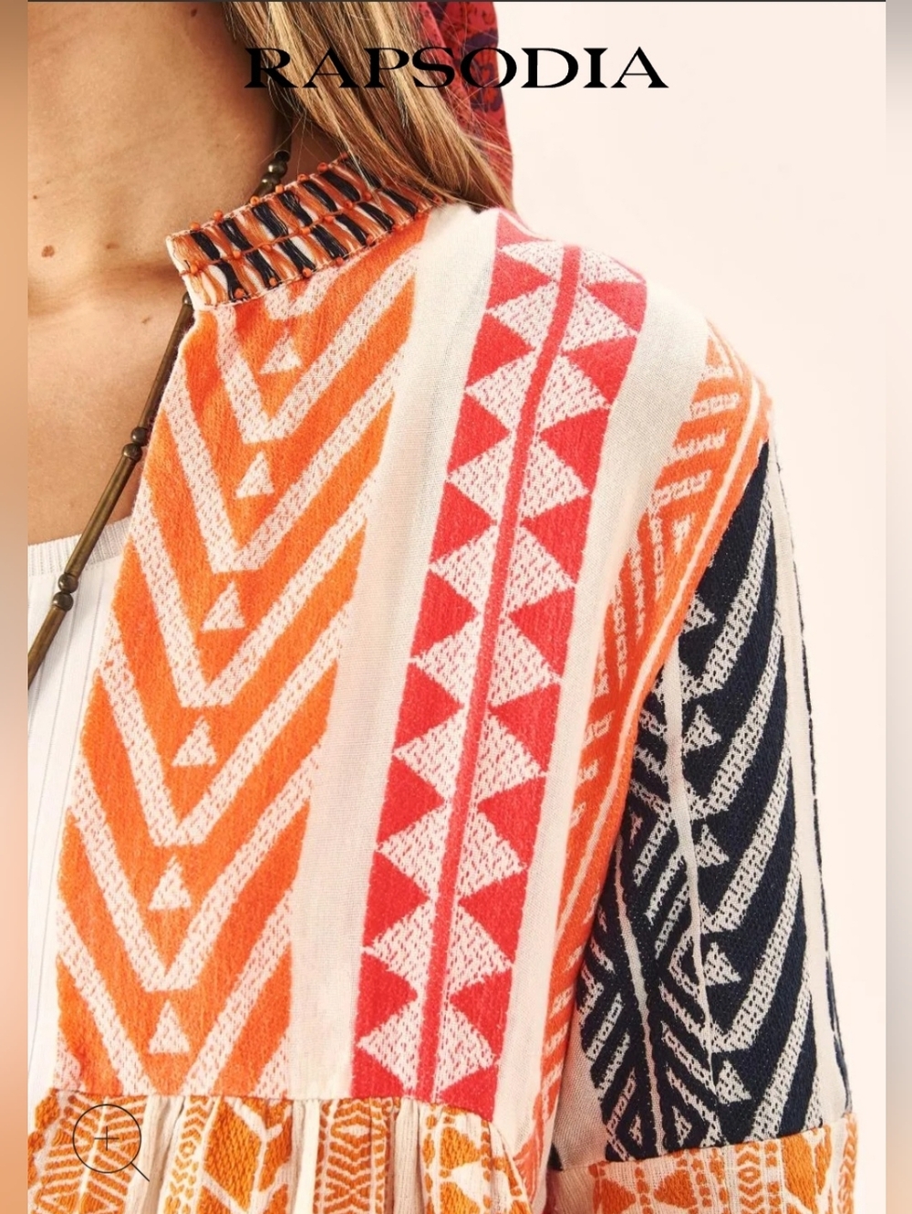 Rapsodia‎ Groom Long Stripes Kimono Med Boho Southwestern Tribal